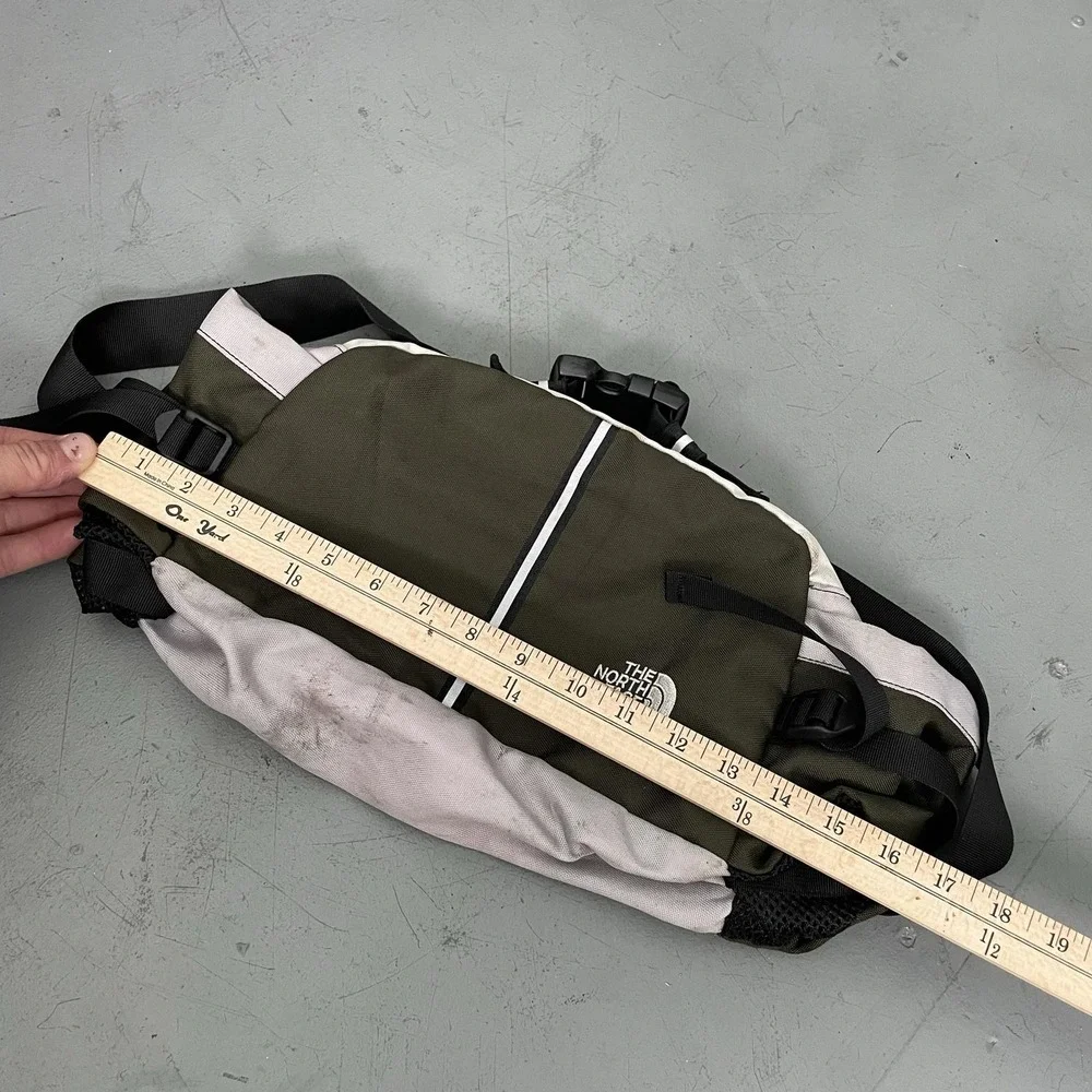 The North Face Lumbar Waist Pack Olive Gray Fanny Pack Adjustable Strap Hiking